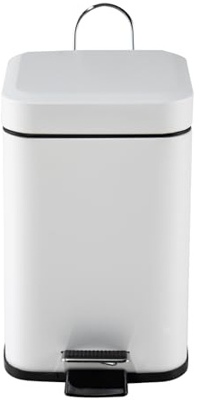HTI living Treteimer eckig Jannik 3 Liter Weiß Mülleimer Kosmetikeimer mit Soft-Close-Deckel