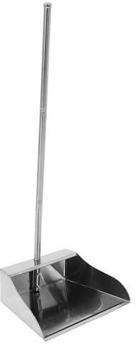 NULYLU Long Handle Bending Garbage Stainless Steel Thickened Dustpan for Home Cleaning Upright Trash Cleaning Tool for Kitchen
