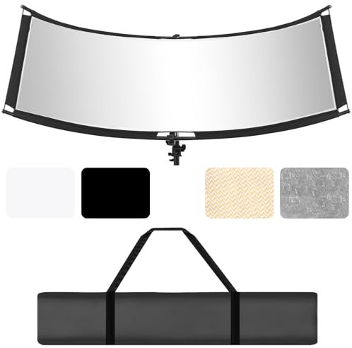 WELLMAKING 71x23in Curved Reflector with Bag for Studio Photography Outdoor