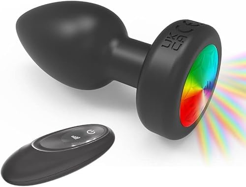 Anal Vibrator Sex Toy – Remote Controlled Butt Plug with 7 Vibration & Rotation Patterns, LED Light, Tapered Silicone Plug for Men & Women, Adult Toys for Couples, Prostate & G-Spot Stimulator