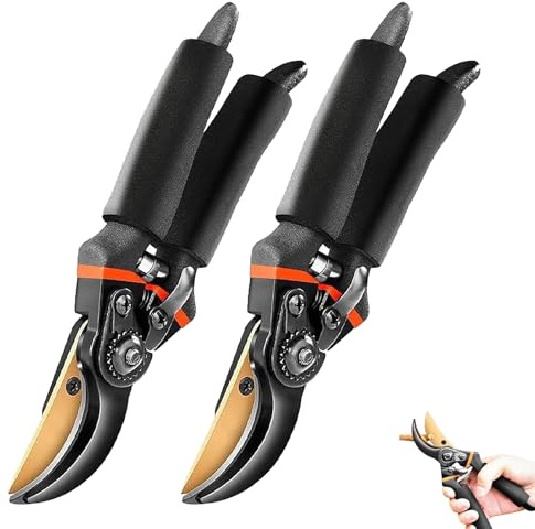 Hochleistungs-Gartenschere,Hermhoffer Garden Slicer Pro,Gartenscheres mit Großer Reichweite,Gartenscheres für Äste bis 3 cm,Heckenschere Hand Gelenkschonend,Ergonomisch (2PCS)