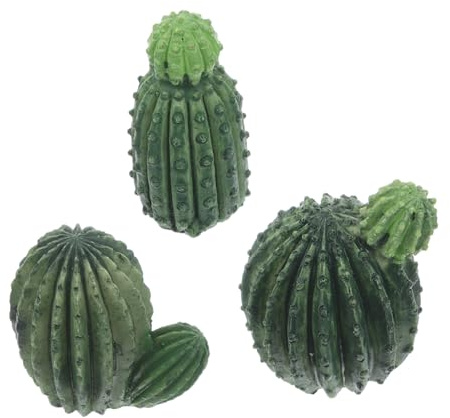 UPKOCH Planta Artificial de Cactus en Microresina 3 Piezas, Resina, DIY | Alta Fidelidad, Acabado Fino, Paisaje en Miniatura, Uso en Oficina y Obsequio