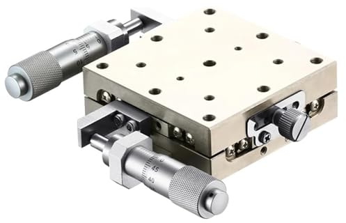 CHANGLKJ Piattaforma per Tavolo Scorrevole Lineare, Tavolo Elevatore in Acciaio Inox con Guida a Rulli Incrociati, Corsa ±6,5 Mm/12,5 Mm E 4 Dimensioni del Tavolo Opzionali, Scala Chiara E Resistente