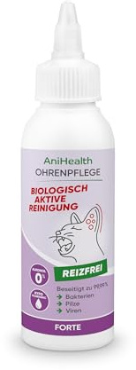 Bioseptika HOCl – Ohrenreiniger für Katzen – Reinigung + reizfreie Desinfektion – beseitigt Sekrete, Schmutz, Ausfluss + 99,99% aller Bakterien, Viren – hypoallergen, dermatologisch „sehr gut“ | 100ml