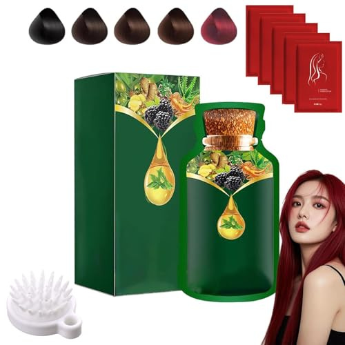 Tintura per capelli delicata a base vegetale a uso rapido, estratto vegetale puro per tintura a bolle per capelli grigi, shampoo capelli naturali e a lunga durata copertura grigia (Raspberry red)