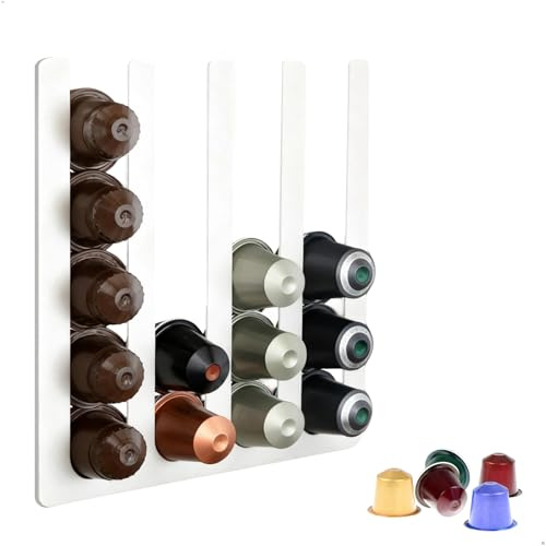 xyuayamz Porte Capsule Rangement, Support à Capsules à Café, Coffee Portacapsule pour 20 Capsules, Distributeur de Capsule pour Placard de Cuisine Réfrigérateur, Blanc