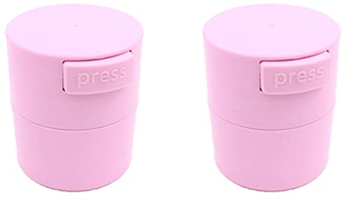 Rastapulz Lot de 2 réservoirs de rangement pour cils - Support adhésif - Verre activé - Boîte scellée à 4 cellules - Rose