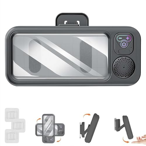 Supporto per telefono da doccia con altoparlante Bluetooth wireless, custodia impermeabile per telefono da doccia a montaggio a parete, custodia con supporto anti-appannamento e touchscreen sensibile