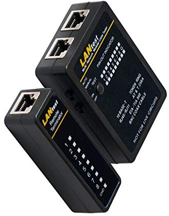 RJ45/RJ11/RJ12/BNC Kabeltester mit Remote-Einheit für CAT5/6/7 | Prüft RJ45-, RJ11-, RJ12- und BNC-Kabel mit Remote-Einheit, geeignet für LAN-, DSL- und ISDN-Netzwerke