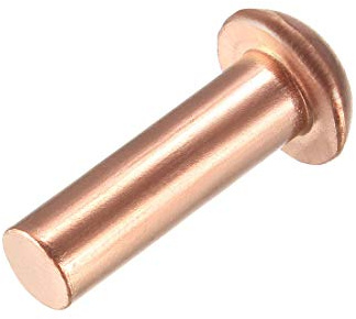 sourcing map 20Pcs 15/64Pouces X 25/32Pouces Rond Tête Cuivre Solide Rivets Attaches