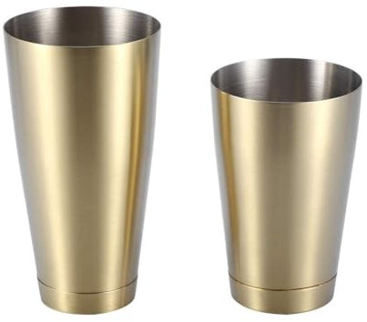 Juego de coctelera de 2 piezas, acero inoxidable Boston Shaker Cups Martini Drink Shaker Bar Bartending Kit(Titanio Dorado)