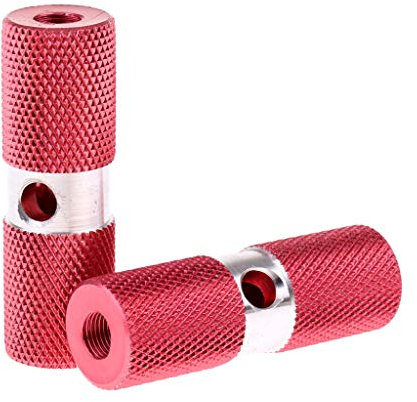 Inzopo 2 Stück BMX MTB Stunt Scooter Pegs Aluminiumlegierung Fahrrad Achse Fuß 3/8 Zoll Rot