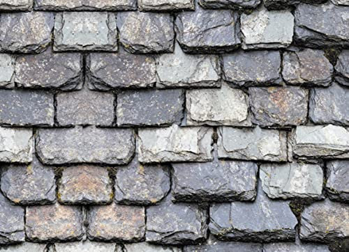 Stick & Go Repositionable Self Adhesive Dolls House Wallpaper 1:12 Scale (1 Sheet) - Old Slate Roof - No. 172