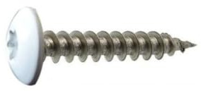 Perffixe Vis penture 6x40 mm Inox A2 blanc pur RAL 9010 par 50