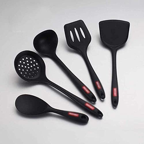 set utensilios de cocina Antiadherente Juego de utensilios de cocina antiadherentes de silicona, 5 uds., juego de utensilios de cocina, espátula, pala, Turner, aislamiento térmico, utensilios de cocin
