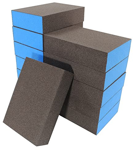 LifCratms 12 spugne abrasive fini grana 180, blocco abrasivo a secco umido spugna abrasiva blocchi di carta vetrata per metallo per cartongesso legno, plastica, metallo mobili