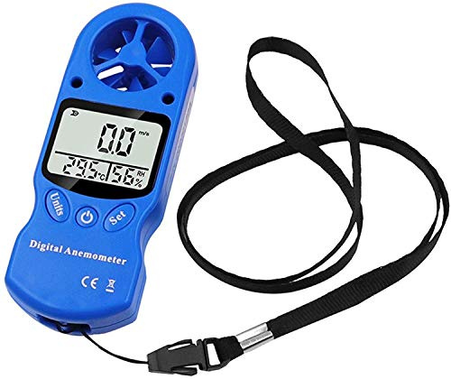 Anemometer Handheld, for Wind Speed, Temperature and Humidity Measurement, 5 Measurement Unit Options, with LCD Backlight