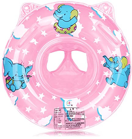 Flintronic Baby Schwimmring, Verstellbare Aufblasbare Schwimmsitz für Baby, Baby Schwimmhilfen Spielzeug, Baby Schwimmen Ring für Kinder 6 Monate Bis 3 Jahre (Rosa-Elefant)