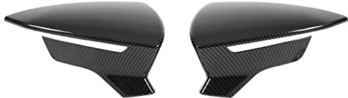 Cubierta de Espejo Lateral, par de Tapas de Espejo Retrovisor Exterior Izquierdo y Derecho para SEAT Mk3 Mk5 KJ7 (Estilo de fibra de carbono)