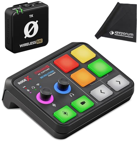 Rode Streamer X Streaming-Interface + WIME-TX Drahtlos-Mikrofon + keepdrum Mikrofasertuch