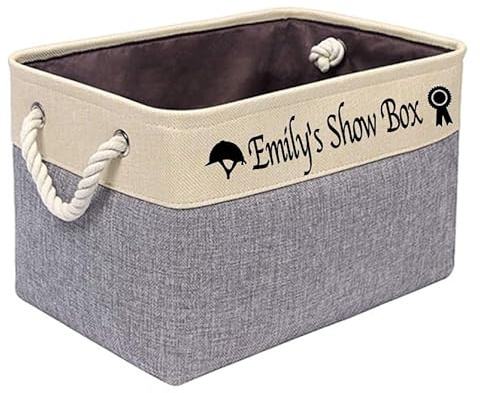 Hand Made Personalised Embroidered Custom Grooming Kit/Tack Box/Basket/Storage box for Horses, Groooming, Show. Hand Made, UK Based