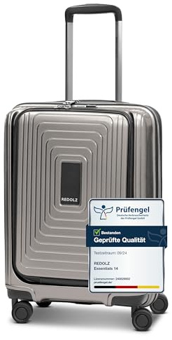 REDOLZ Bagaglio a mano con scomparto laptop | Valigia ultra leggera 40 x 23 x 55 cm con apertura frontale | espandibile da 45 a 55 litri | solo 3,2 kg (Essentials 14)