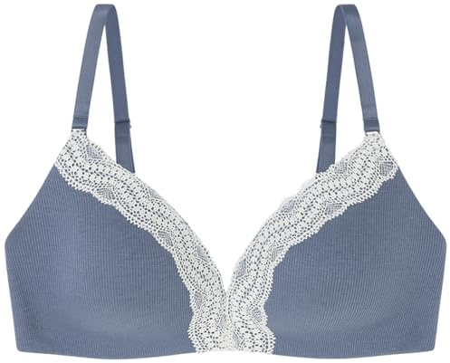 Women'secret Sujetador Triangular Acolchado Cotton Collection 1 Charming Sujetador Triangular Encaje Azul Claro Mujer