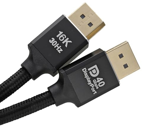 kenable CERTIFIED Pro DisplayPort v2.1 Cable 8K 120Hz 4K 144Hz UHBR10 40Gbps Gaming Monitor Lead 1.5m Black