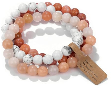 SAIBANGZI Edelstein Naturstein Armband 8MM Perlenarmband Heilsteine Armband Schmuck Geschenk für Damen oder Herren An Geburtstag,für Mama Geschenk Muttertag