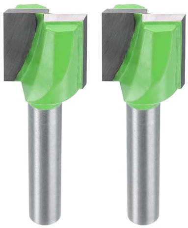 sourcing map 2pcs Bottom Cleaning Router Bits 1/4 Shank Carbide Tipped Spoilboard Surfacing Planing CNC Mortising Bit for Slab Flattening Woodworking, 19/32 (15mm) Dia 5/8 (16mm) Depth