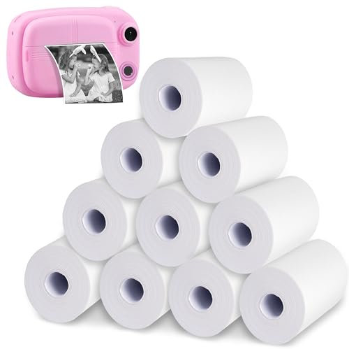GIBOHOM 10 Rollen Thermopapier (57mm x 30mm) - Hochwertiges Nachfüllpapier für Kinderkameras & Mini-Fotodrucker