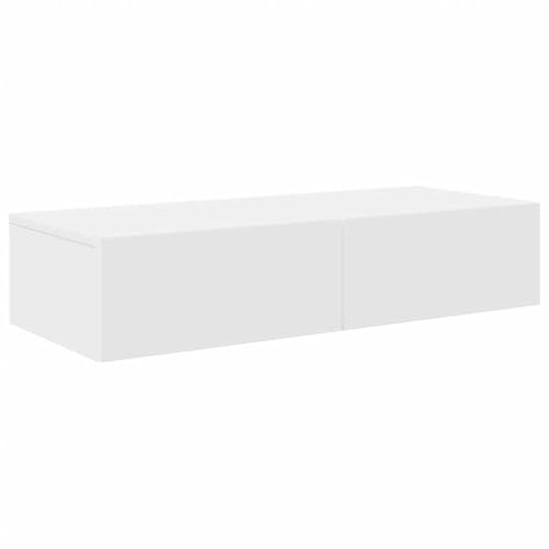 vidaXL Wandregal mit Schubladen Weiß 80x33x17 cm Holzwerkstoff