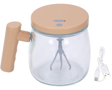 Electric High Speed Glass Self Stirring Coffee Mug with Lid, Rechargeable Automatic Mixing Cup Mug, Stir Detachable Rod for Protein Powder Milk Coffee, Rotating Home