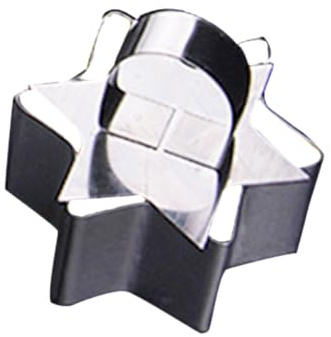Cabilock Emporte-pièce Étoile en Acier Inoxydable avec Poussoir Argenté, Moule à Biscuits Solide pour Pâtisserie et Cuisson, pour Desserts et Fruits