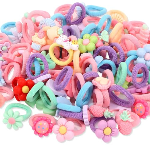 100 st hårsnoddar flickor, flerfärgade hårsnoddar flickor, elastiska mini gummihår, bomullsgummi, elastisk hårslinga med hårsnodd för flickor färgglada för babyflickor