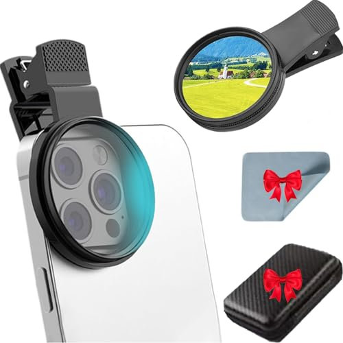 Polarisationsfilter Handy, 52/67mm Polarisationskamera Objektiv Für Smartphones, Ultra Slim Zirkular Cpl Filter Tragbares Polarisationskameraobjektiv Mit Klemme (52mm*1)