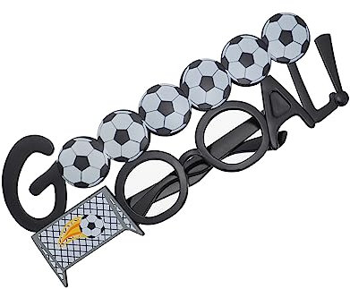 ZUNOXAZ Gafas Divertidas para Fiesta de Fútbol Diseño de Balón de Fútbol, Material Plástico Blanco, Accesorio Creativo para Animar Partidos y Carnavales
