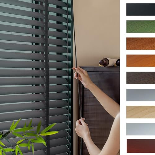 50 mm Holzjalousien, Verdunkelungsvorhänge, Sichtschutzvorhänge, Wärmedämmung, Massivholz-Fensterläden für Innen-Sonnenschutz (Walnuss) – Größen 30/60/80/100/120/160 cm