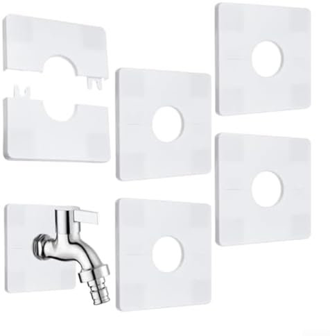 Juego de 5 cubiertas cuadradas de brida de pared diseñadas para conductos de 32 mm, perfectas para estética de fontanería