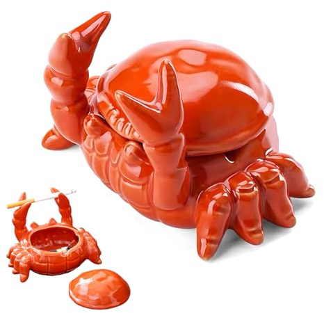 YALiya Posacenere da Tavolo, Posacenere di Granchio, Posacenere Simpatico, Posacenere Divertente, Posacenere Particolari per Casa, Bar, Soggiorno, Ristorante, Decorazione per Casa, Ufficio