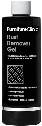 Furniture Clinic Rust Remover for Metal - 250ml - Fast Acting Rust Removal - Non-Drip Rust Remover Gel - Cleans & Removes Rust Back to Bare Metal - For Interior & Exterior Surfaces