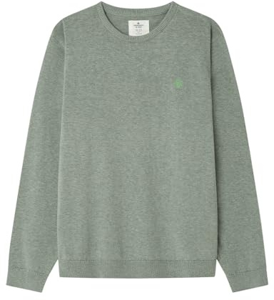 SPRINGFIELD Mini-Me Knit with Elbow Patches Huvtröja med armbågsskydd, Grön, 11-12 år Barn
