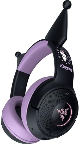 Razer Kraken Kitty V2 BT Cuffie wireless RGB: orecchie e padiglioni Chroma RGB Kitty, driver Bluetooth 5,2-40 mm, microfoni con cancellazione del rumore, leggere, batteria da 40 ore con ricarica tipo