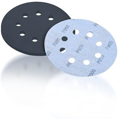 125mm Discos de Lija, 30 Piezas Hook and Loop Papel de Lija Abrasivos Papel de lija de carburo de silicio 800 Granos para Lijadora Orbital Excéntrica(8 agujeros)