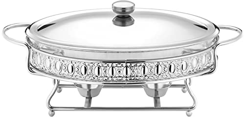 Chafing Dish Set, 2 Quart Full Size Buffet Chafer with Water Pan, Food Pan, Fuel Holder and Lid for Weddings, Parties, Christmas, Silver