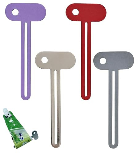 HABNI 4 Stück Tubenquetscher Edelstahl Tubenausdrücker Tubenaufroller Tubenpresse Toothpaste Squeezer Tubendreher Tube Squeezer Zahnpasta Quetscher Tubenquetscher Metall Für Kosmetik
