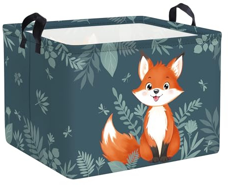 Clastyle Waldtiere Kinder Wäschekorb Baby Spielzeug Aufbewahrungsbox | Faltbarer, Wasserdicht, Tragkraft 25 kg, für Kinderzimmer Badezimmer Schlafzimmer, für Bücher Spielzeug Kleidung