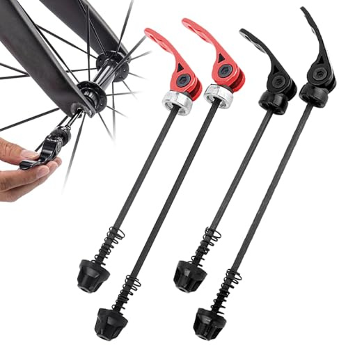 TRKETK 2 Paar Fahrrad-Schnellspanner-Spieß, Vorderrad- und Hinterradnabe Schnellspanner-Spieß-Set, ultraleichte Fahrrad-Radmuttern, Hinterradnabenclip, Bolzenhebel-Achsen-Set für Rennrad, Mountainbike