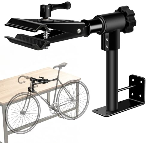 Mimoke Fahrrad Reparaturständer 2-in-1 für Wand und Werkbank | Montageständer, Fahrradreparatur und Aufbewahrung, Stabile Fahrradklemme, Für MTB, Rennrad und Citybike