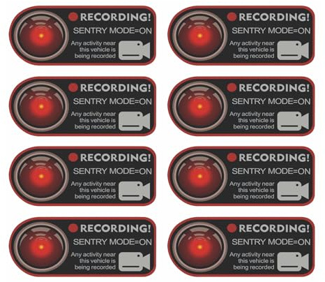 JOVYTH 8 Pegatinas De Advertencia Para Coche – Calcomanías De Videovigilancia Para Ventana, Película Estática Sin Residuos, Para Cámara De Seguridad, Auto, Autocaravana, Garaje, Regalo